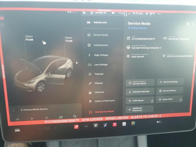 Photo 9 from auction – 2021 TESLA MODEL Y with VIN 5YJYGDEE5MF209171