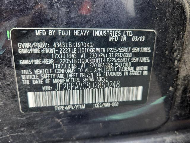 Photo 14 from auction – 2013 SUBARU XV CROSSTR with VIN JF2GPAVC8D2869248