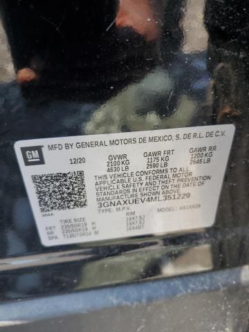 Photo 14 from auction – 2021 CHEVROLET EQUINOX LT with VIN 3GNAXUEV4ML351229