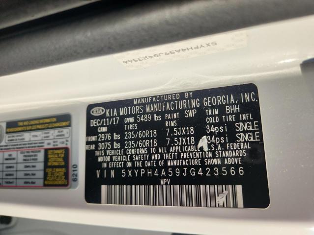Photo 14 from auction – 2018 KIA SORENTO EX with VIN 5XYPH4A59JG423566