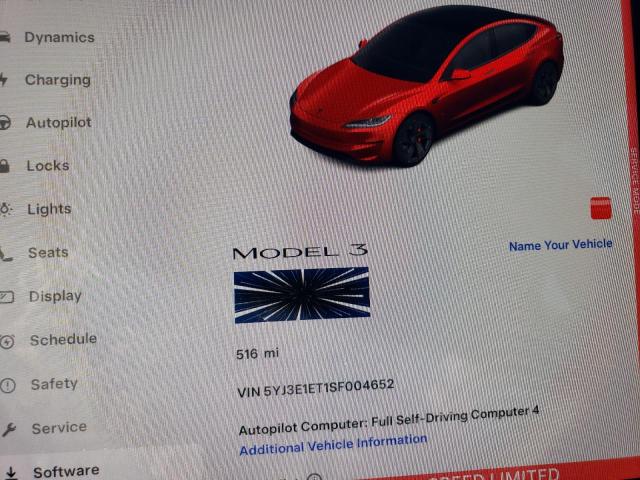 Photo 9 from auction – 2025 TESLA MODEL 3 with VIN 5YJ3E1ET1SF004652