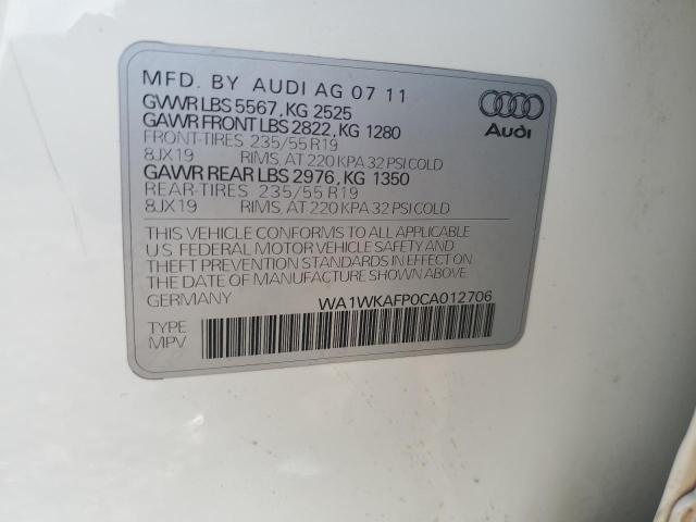Photo 14 from auction – 2012 AUDI Q5 PRESTIG with VIN WA1WKAFP0CA012706