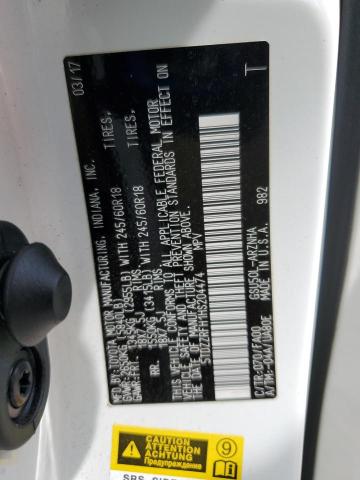 Photo 14 from auction – 2017 TOYOTA HIGHLANDER with VIN 5TDZZRFH1HS204474