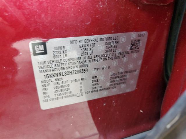 Photo 14 from auction – 2017 GMC ACADIA SLT-2 with VIN 1GKKNNLS2HZ288359