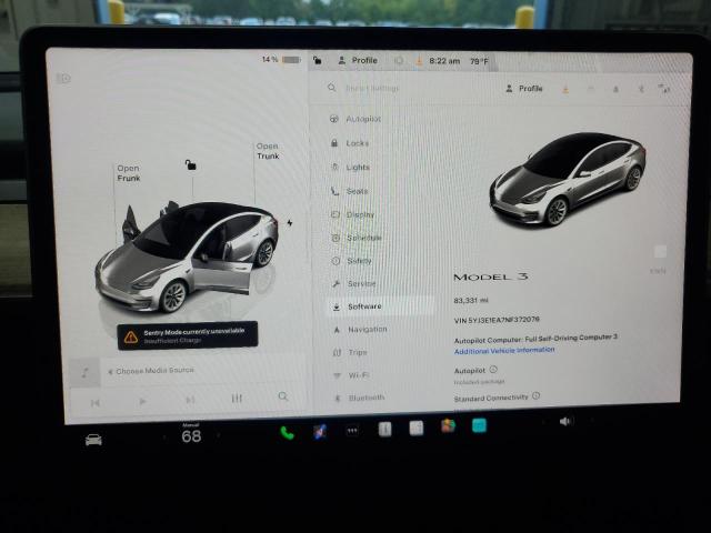 Photo 9 from auction – 2022 TESLA MODEL 3 with VIN 5YJ3E1EA7NF372076