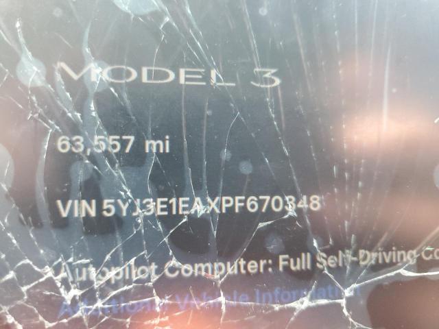 Photo 9 from auction – 2023 TESLA MODEL 3 with VIN 5YJ3E1EAXPF670348