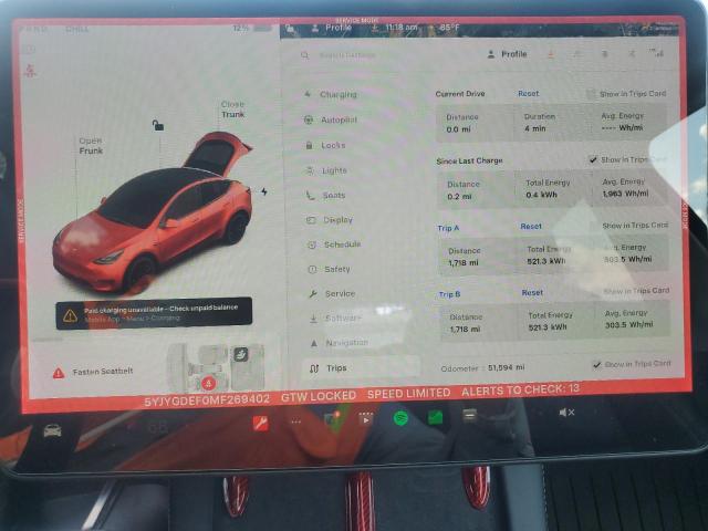 Photo 9 from auction – 2021 TESLA MODEL Y with VIN 5YJYGDEF0MF269402