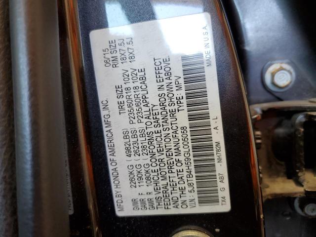 Photo 14 from auction – 2016 ACURA RDX with VIN 5J8TB4H59GL005058