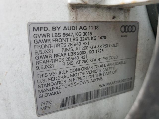 Photo 14 from auction – 2019 AUDI Q7 PRESTIG with VIN WA1VAAF73KD021279