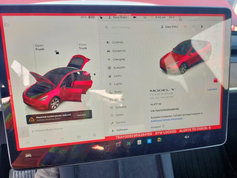 Photo 9 from auction – 2024 TESLA Y with VIN 7SAYGDEE9RA284169