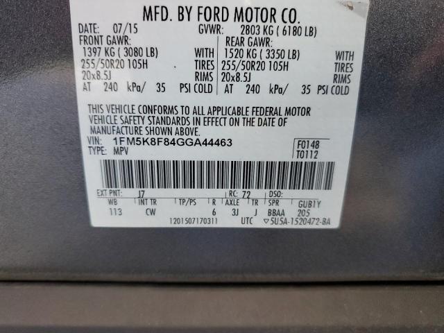 Photo 14 from auction – 2016 FORD EXPLORER L with VIN 1FM5K8F84GGA44463