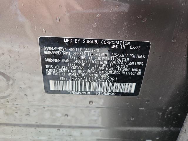 Photo 14 from auction – 2022 SUBARU FORESTER P with VIN JF2SKAEC0NH448261