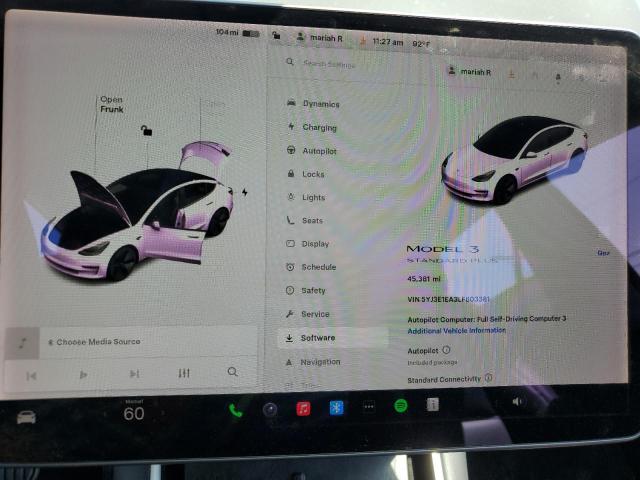 Photo 9 from auction – 2020 TESLA MODEL 3 with VIN 5YJ3E1EA3LF803381