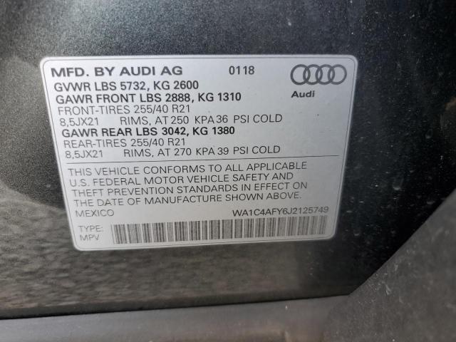 Photo 14 from auction – 2018 AUDI SQ5 PRESTI with VIN WA1C4AFY6J2125749