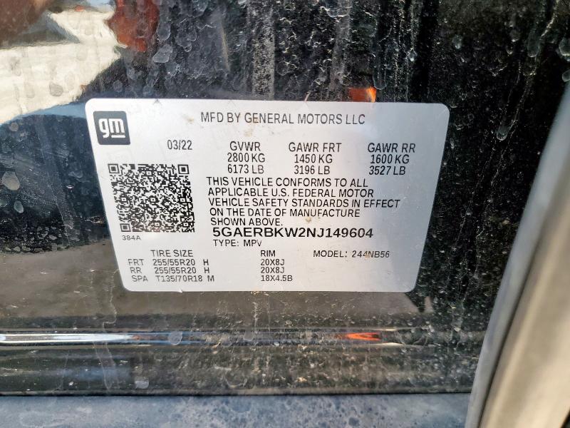 Photo 14 from auction – 2022 BUICK ENCLAVE ES with VIN 5GAERBKW2NJ149604