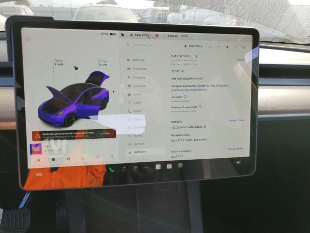 Photo 9 from auction – 2022 TESLA MODEL Y with VIN 7SAYGDEE5NF351010
