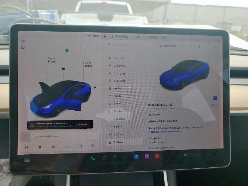 Photo 9 from auction – 2020 TESLA MODEL 3 with VIN 5YJ3E1EAXLF504938
