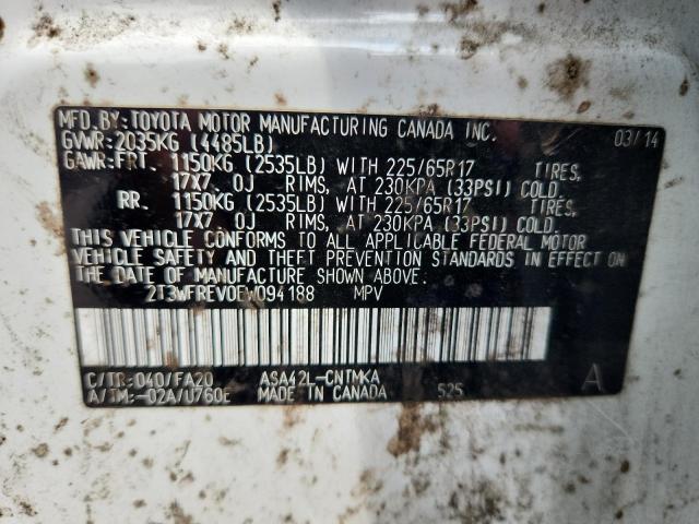 Photo 14 from auction – 2014 TOYOTA RAV4 XLE with VIN 2T3WFREV0EW094188