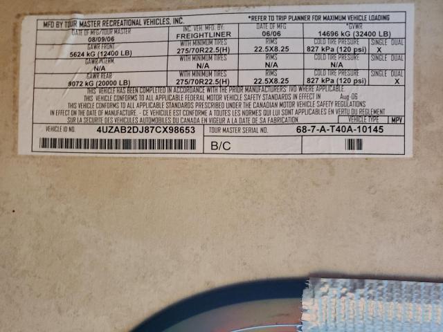 Photo 10 from auction – 2007 FREIGHTLINER CHASSIS X with VIN 4UZAB2DJ87CX98653