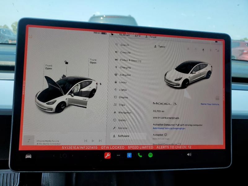 Photo 9 from auction – 2022 TESLA MODEL 3 with VIN 5YJ3E1EA1NF321415
