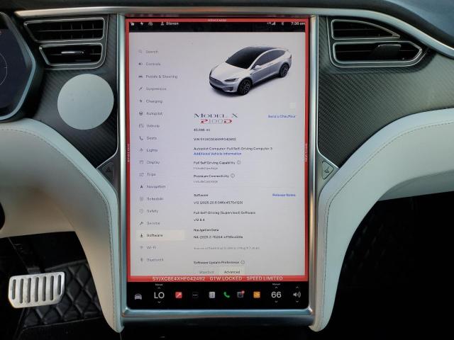Photo 9 from auction – 2017 TESLA MODEL X with VIN 5YJXCBE4XHF042492