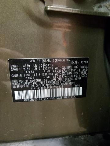Photo 14 from auction – 2020 SUBARU OUTBACK PREMIUM with VIN 4S4BTAEC2L3202636