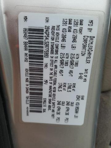 Photo 14 from auction – 2002 DODGE GRAND CARA with VIN 2B4GP54L52R775993