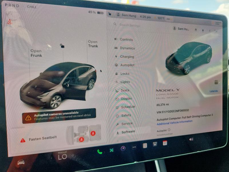 Photo 9 from auction – 2021 TESLA MODEL Y with VIN 5YJYGDEE2MF065532
