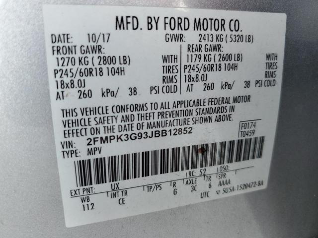Photo 14 from auction – 2018 FORD EDGE SE with VIN 2FMPK3G93JBB12852