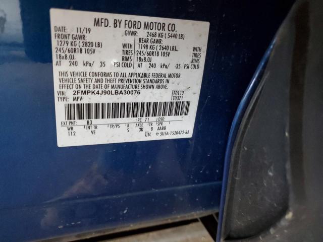 Photo 14 from auction – 2020 FORD EDGE SEL with VIN 2FMPK4J90LBA30076