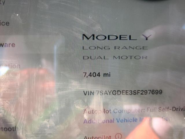 Photo 9 from auction – 2025 TESLA MODEL Y with VIN 7SAYGDEE3SF297699