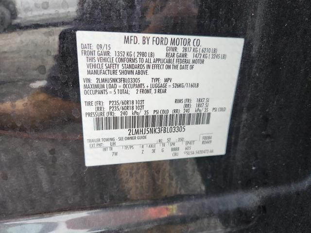 Photo 14 from auction – 2015 LINCOLN MKT with VIN 2LMHJ5NK3FBL03305