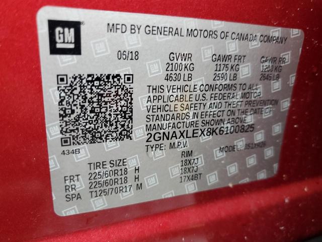 Photo 14 from auction – 2019 CHEVROLET EQUINOX with VIN 2GNAXLEX8K6100825