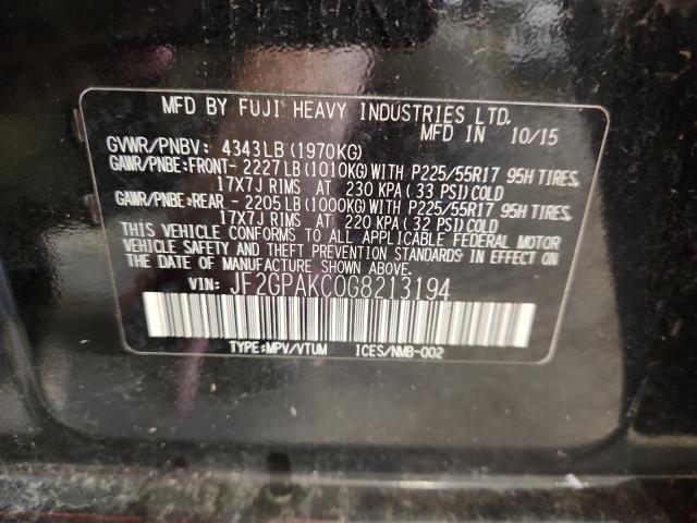 Photo 14 from auction – 2016 SUBARU CROSSTREK with VIN JF2GPAKC0G8213194