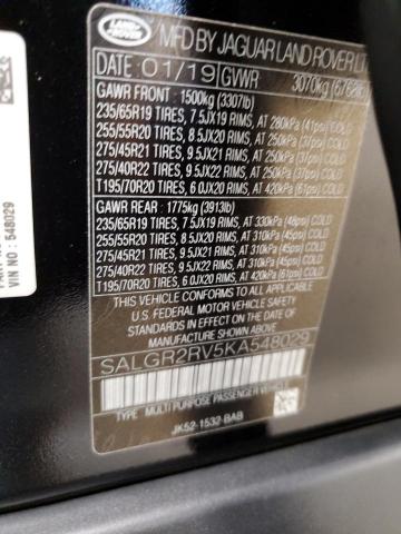 Photo 14 from auction – 2019 LAND ROVER RANGE ROVER with VIN SALGR2RV5KA548029