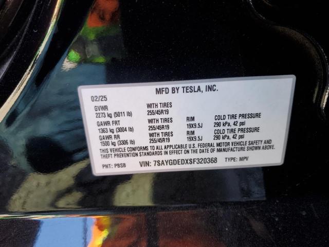 Photo 14 from auction – 2025 TESLA MODEL Y with VIN 7SAYGDEDXSF320368