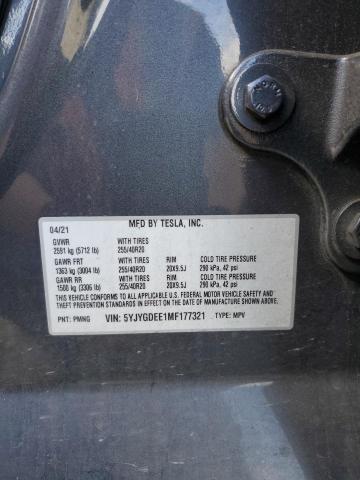 Photo 14 from auction – 2021 TESLA MODEL Y with VIN 5YJYGDEE1MF177321