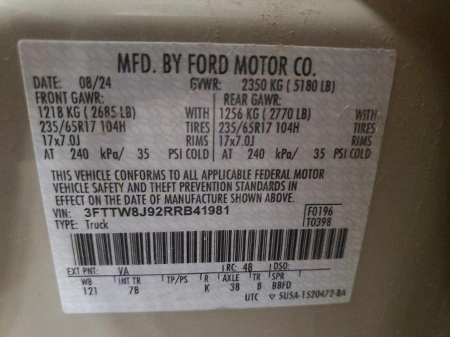 Photo 14 from auction – 2024 FORD MAVERICK X with VIN 3FTTW8J92RRB41981