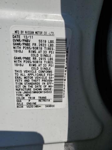 Photo 14 from auction – 2012 INFINITI FX35 with VIN JN8AS1MW9CM154503
