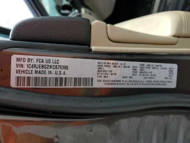 Photo 14 from auction – 2021 JEEP GRAND CHER with VIN 1C4RJEBG2MC679365
