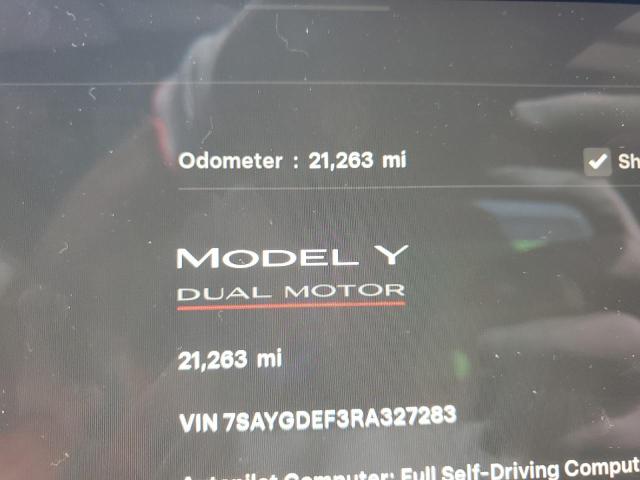 Photo 9 from auction – 2024 TESLA MODEL Y with VIN 7SAYGDEF3RA327283