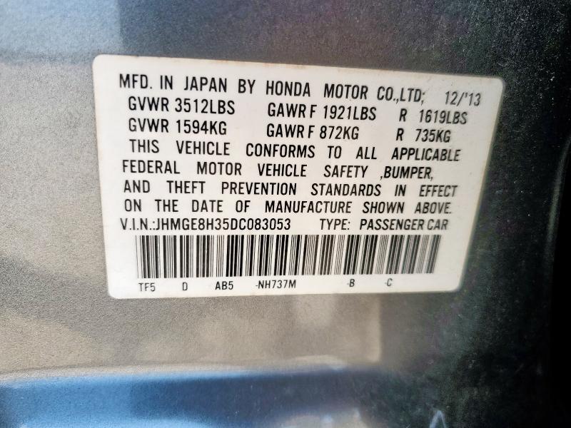 Photo 14 from auction – 2013 HONDA FIT with VIN JHMGE8H35DC083053