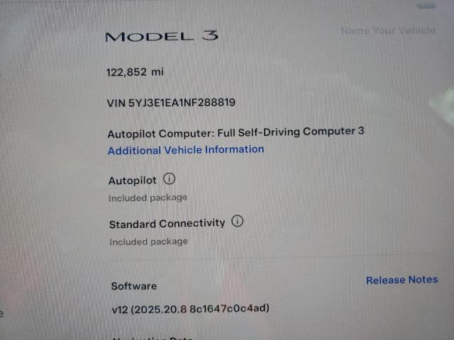 Photo 9 from auction – 2022 TESLA MODEL 3 with VIN 5YJ3E1EA1NF288819