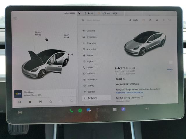 Photo 9 from auction – 2019 TESLA MODEL 3 with VIN 5YJ3E1EB7KF513409