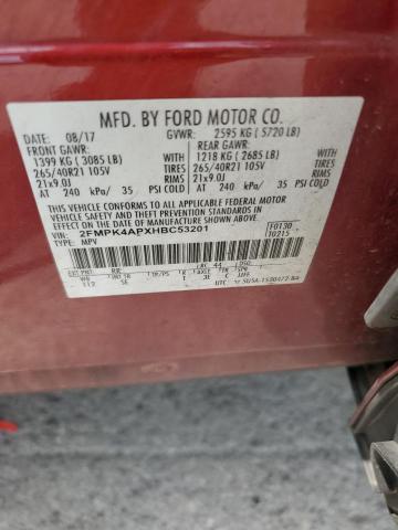 Photo 14 from auction – 2017 FORD EDGE SPORT with VIN 2FMPK4APXHBC53201