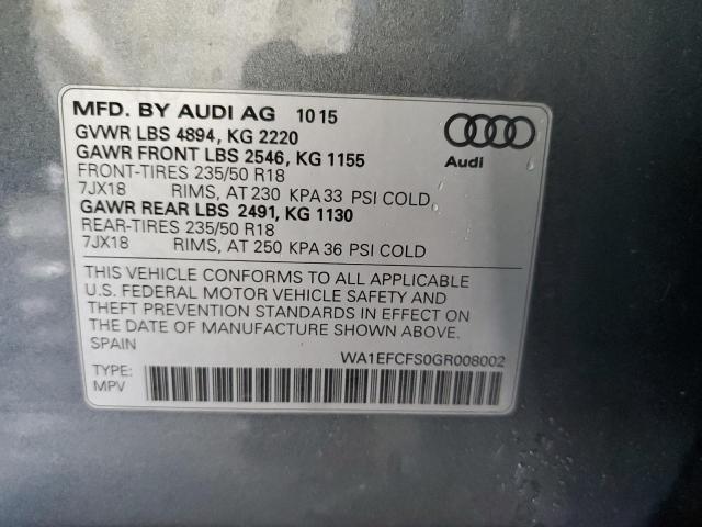 Photo 14 from auction – 2016 AUDI Q3 PREMIUM with VIN WA1EFCFS0GR008002