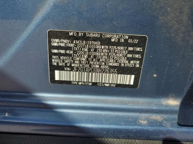 Photo 14 from auction – 2022 SUBARU CROSSTREK with VIN JF2GTAPC6NH226355