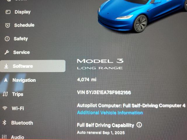 Photo 9 from auction – 2025 TESLA MODEL 3 with VIN 5YJ3E1EA7SF982166
