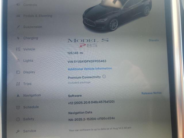 Photo 9 from auction – 2013 TESLA MODEL S with VIN 5YJSA1DPXDFP05463