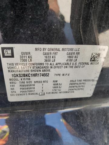 Photo 14 from auction – 2017 GMC YUKON SLT with VIN 1GKS2BKC1HR174662